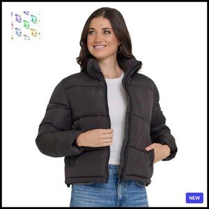 Cropped Puffer Jacket Chic Minimal Warm Winter Coats for Women